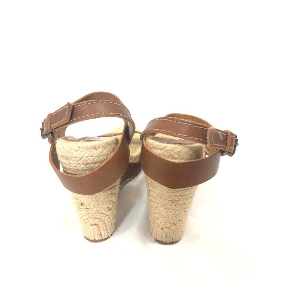 ADOLFO DOMINGUEZ Straw/Brown Wedges - Picture 7 of 8
